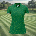 Golf And Beer Lucky Four Leaf Clover St Patrick's Day Green Women's Golf Tops, Golf Gift For Ladies