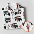 Golf Cart Girls Pattern Golf Polo Shirt, Ladies Golf Shirt, Women's Golf Apparel