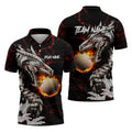 Flaming Dragon Custom Golf Polo Shirt, Dad Golf Gift, Golf Lover Gifts