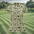 Mushroom Pattern Hand-drawn Art Hawaiian Golf Shirt, Women's Golf Tops, Ladies Golf Shirts