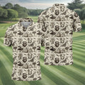 Halloween Witch Cat Pattern Men's Funny Golf Shirts, Unique Gift For Golfer, Polo For Men