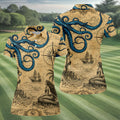 Mermaid Princess Vintage Nautical Hawaiian Golf Shirt, Women's Golf Tops, Ladies Golf Shirts