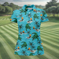 Tropical Alligators on Island Beaches Hawaiian Golf Polo, Golf Tops For Women, Golfing Apparel