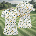 Funny Golf Cart Adult Humor Pattern Polo Shirt, Golf Shirts For Women, Women's Golf Apparel