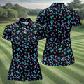 Suicide Prevention Awareness Ribbon Pattern Golf Polo Shirt, Women’s Golf Polo, Golf Shirts For Women