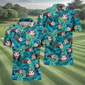 Playful Opossums Among Tropical Leaves Hawaiian Golf Polo, Golf Tops For Men, Golfing Apparel
