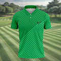 Lawn Mower Green Cross Stripe Father's Day Golf Shirt, Polo Shirts For Men, Golf Gift For Dad