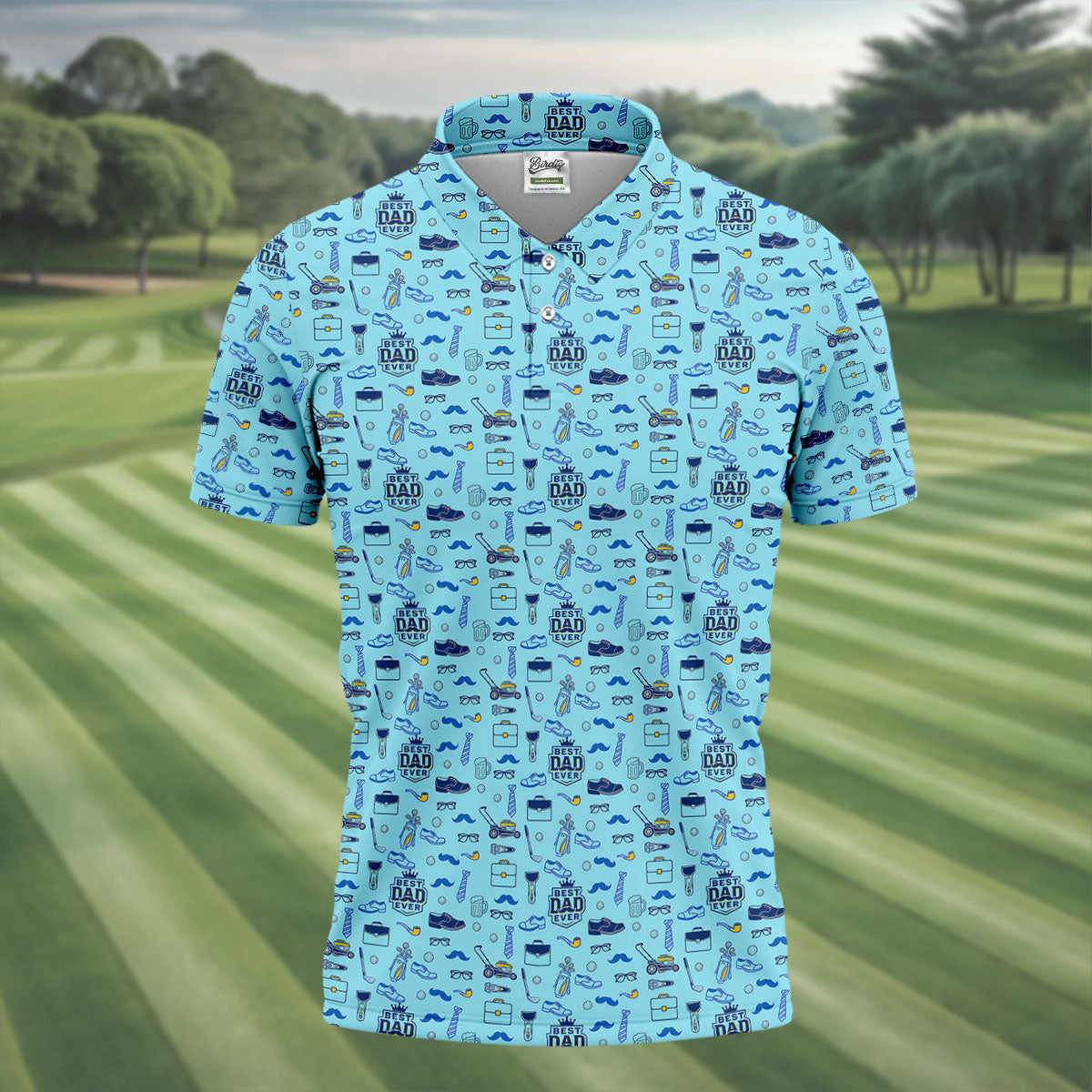 Best Dad Ever Dad Life Doodle Pattern Father's Day Golf Shirt, Golf Gift For Dad