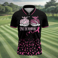 Save The Pumpkins Skeleton Breast Cancer Polo Shirt, Mens Golf Polo, Printed Golf Shirts