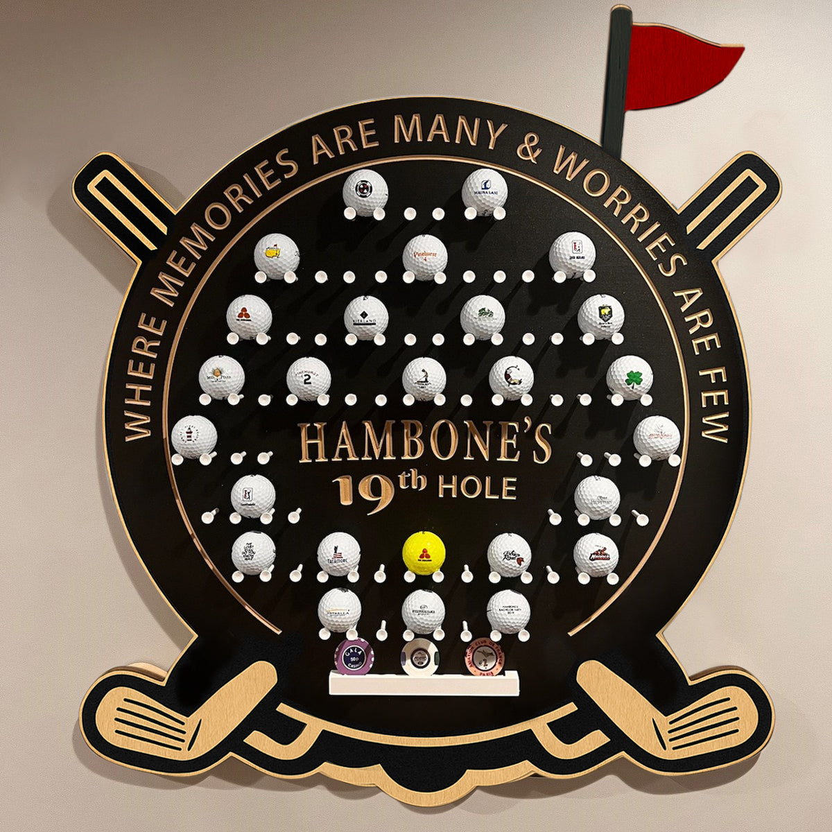 Custom Golf Ball Wood Display, Golf Ball Display, Gift For Golfers