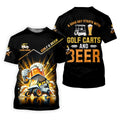 A Good Day Starts With Golf Carts And Beer Custom Men's Golf Polo Shirt, Dad Golf Gift