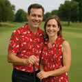 Funny Christmas Golf Tops For Men, Funny Dirty Red Golf Shirt, Christmas Golf Shirt, Golfing Apparel