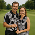 Floral Skeleton Halloween Golf Polo Shirt, Golf Shirts For Men, Mens Golf Apparel