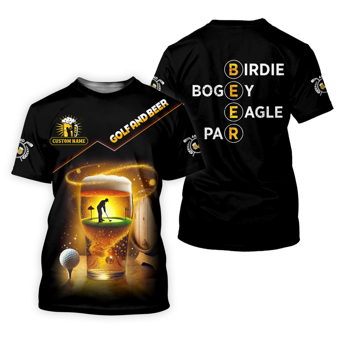 Golf And Beer Custom Golf Polo Shirt, Funny Golf Shirt, Gift For Golfers