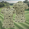 Mushroom Pattern Hand-drawn Art Hawaiian Golf Shirt, Women's Golf Tops, Ladies Golf Shirts