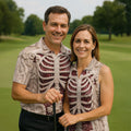 Knitted Skeleton Sequin Halloween Polo Shirt, Mens Golf Polo, Golf Apparel For Men