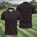 Skeleton Middle Finger Breast Cancer Polo Shirt, Polo Shirts For Men, Mens Golf Apparel