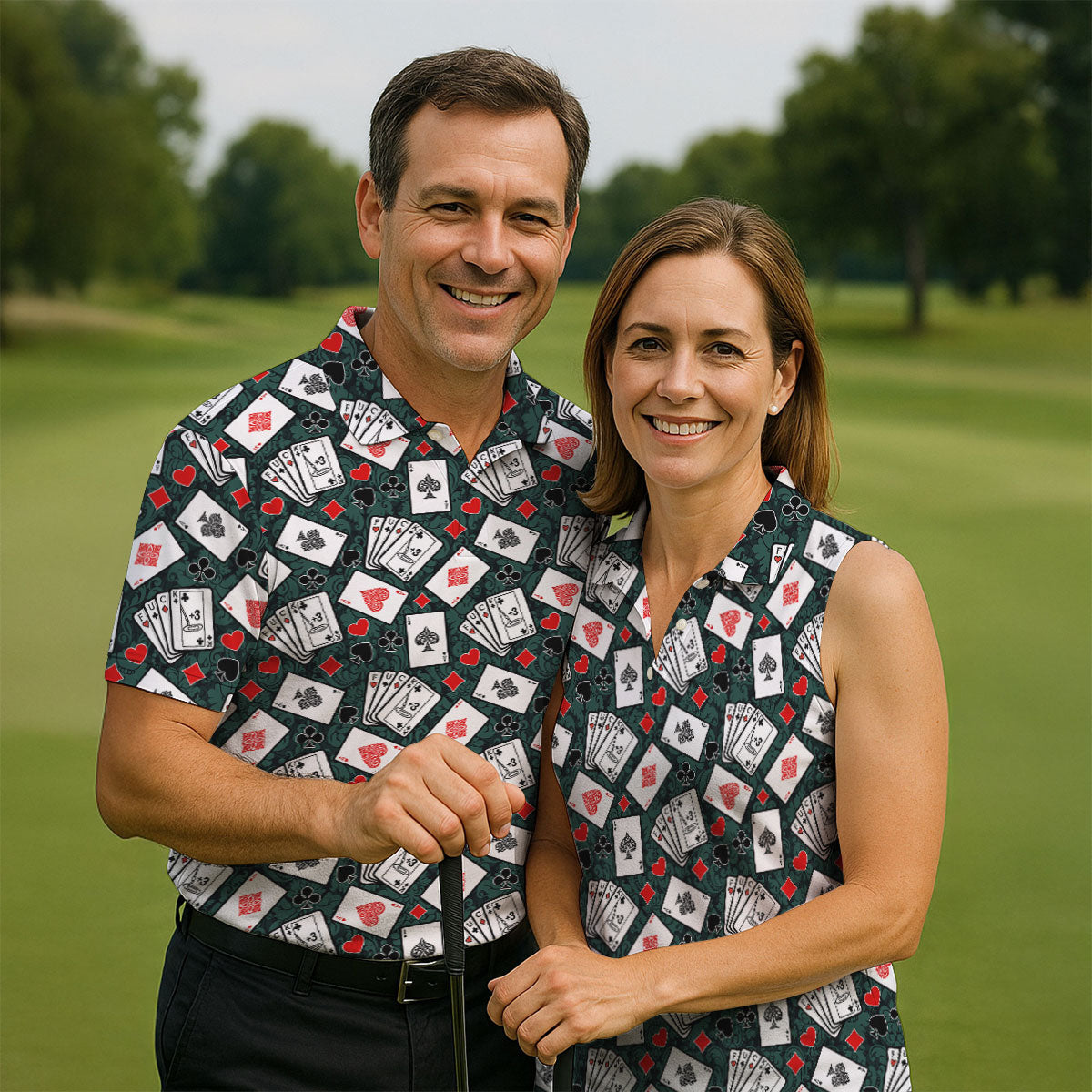 Funny F*ck Three Putts Cards Casino Themed Golf Tops For Men, Polo Shirts For Men, Golf Shirts For Men
