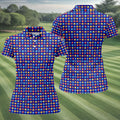 Funny Peach Emoji Pattern Golf Polo Shirt, Women's Golf Polo, Printed Golf Shirt