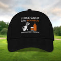 I Like Golf And Bourbon Embroidered Baseball Cap, Golf Hat, Dad Golf Gift