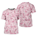 Funny Flamingo Pink Ribbon Golf Shirt, Breast Cancer Awareness Shirt, Ladies Golf Shirt, Golf Gift For Women