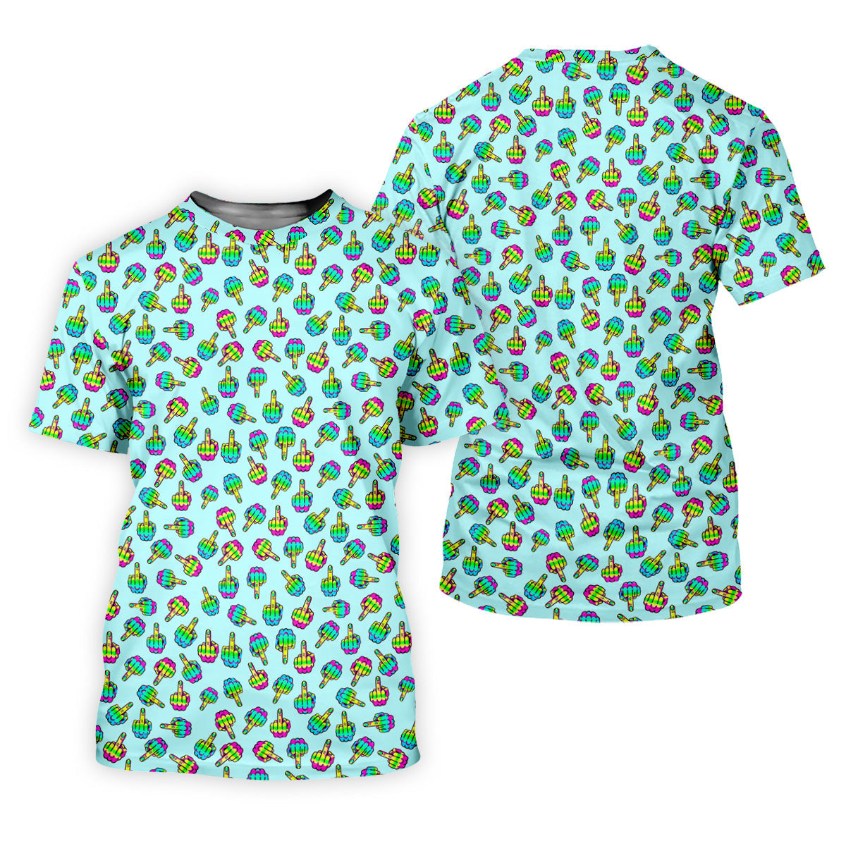 Neon Middle Finger Fun Men's Golf Polos, Fun Golf Shirts For Men, Cool Golf Gifts, Polo For Men