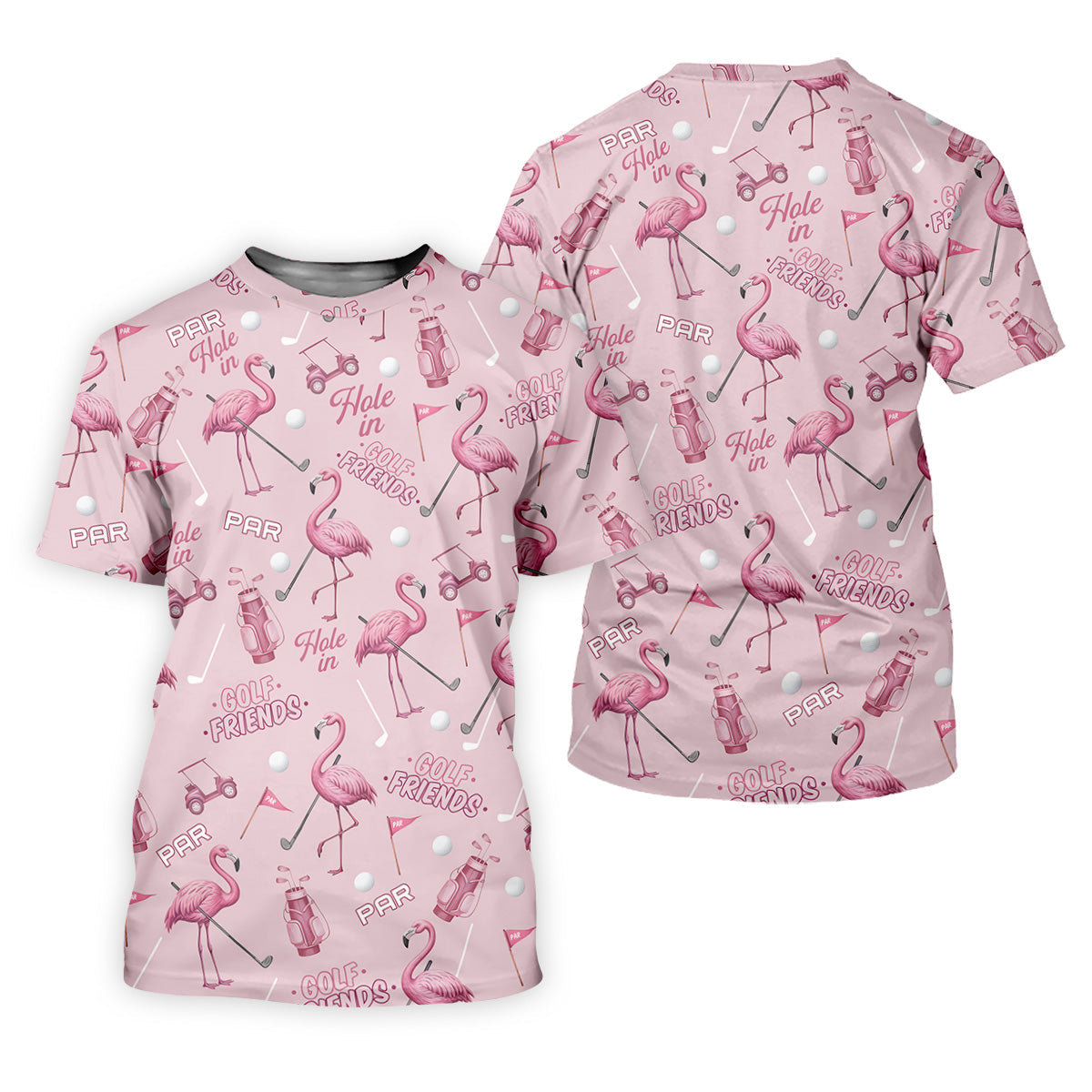 Pink Flamingo Customized Golf Polos, Ladies Sleeveless Tops, Ladies Golf Shirts, Golfing Apparel