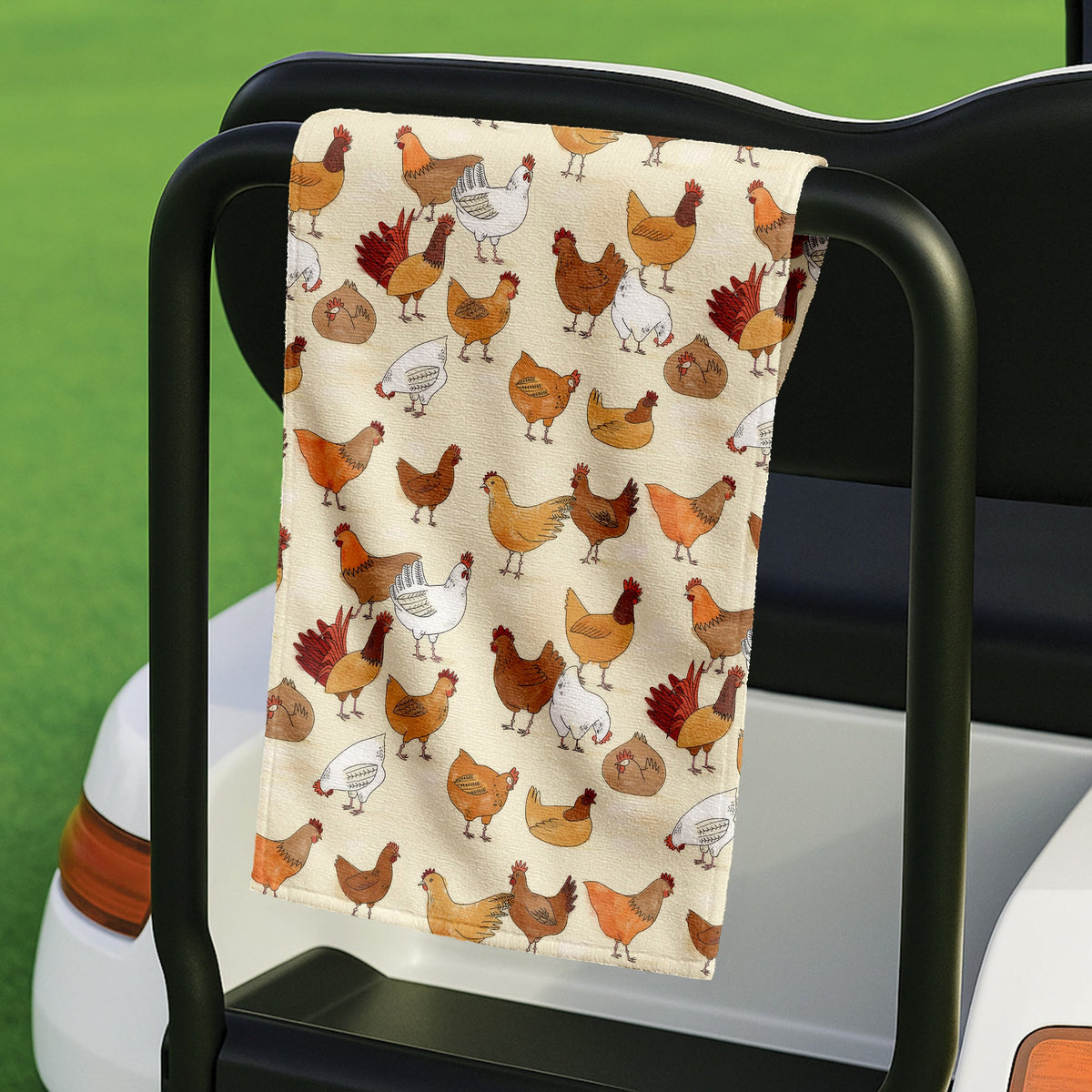 Chicken Family Funny Golf Towel, Men Golf Towel, Golf Rag, Unique Gifts For Men, Golf Gift For Dad