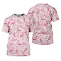 Pink Flamingo Customized Golf Polos, Fun Men's Golf Polos, Hawaiian Golf Shirts, Golfing Apparel