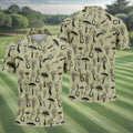 Mushroom Pattern Hand-drawn Art Hawaiian Golf Shirt, Men's Golf Shirt, Polo Shirts For Men