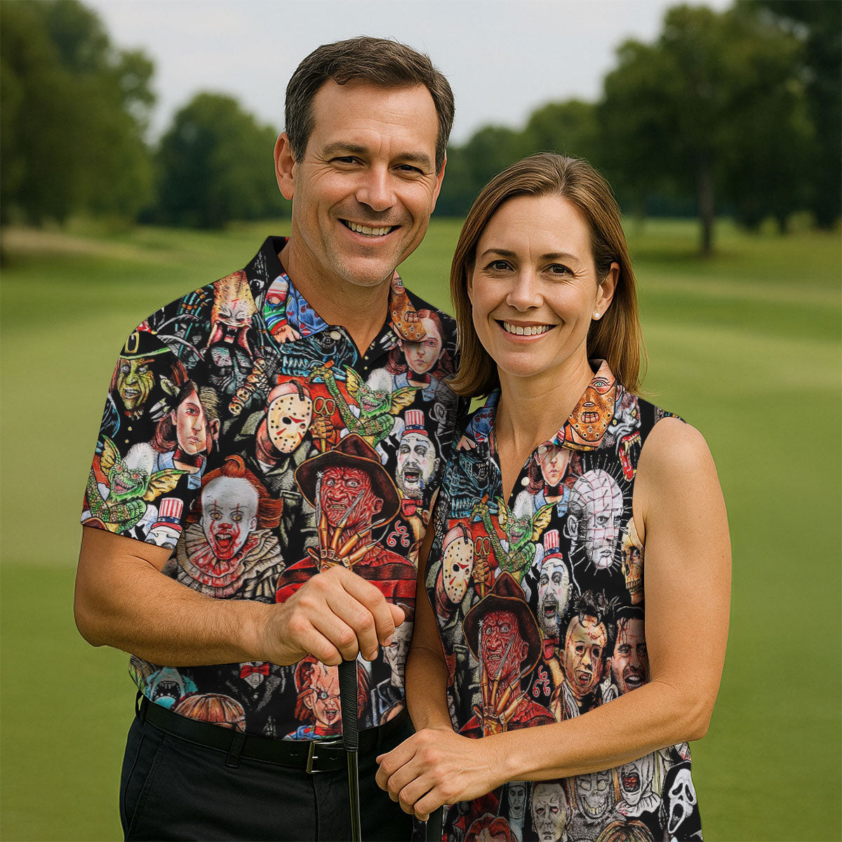 Halloween Golf Shirts, Golf Tops For Men, Gifts For Golf Lovers, Polo Shirts For Men, Golfing Apparel