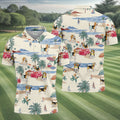 Cute Beagle Beach Vacation Tropical Golf Polo Shirt, Hawaiian Golf Shirt, Golf Shirts For Men