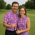 Funny Donut Fingers Pink Adult Humor Women Golf Shirts, Ladies Golf Shirt, Valentines Golf Gift