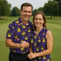 Funny Yellow Duck Sunglasses Golf Shirt, Men's Golf Shirt, Cute Golf Outfit, Polo Shirts For Men
