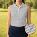 Beige Text Pattern Golf Polo Shirt, Women’s Golf Polo, Printed Golf Shirt
