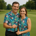 Playful Opossums Among Tropical Leaves Hawaiian Golf Polo, Golf Tops For Men, Golfing Apparel