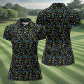 Colored Condoms Funny Style Black Golf Shirt, Women's Golf Tops, Valentines Golf Gift, Golf Gift For Ladies