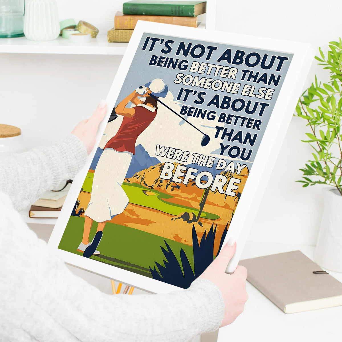 Being Better Than You Were The Day Before Canvas, Golf Wall Art, Gift For Golfers