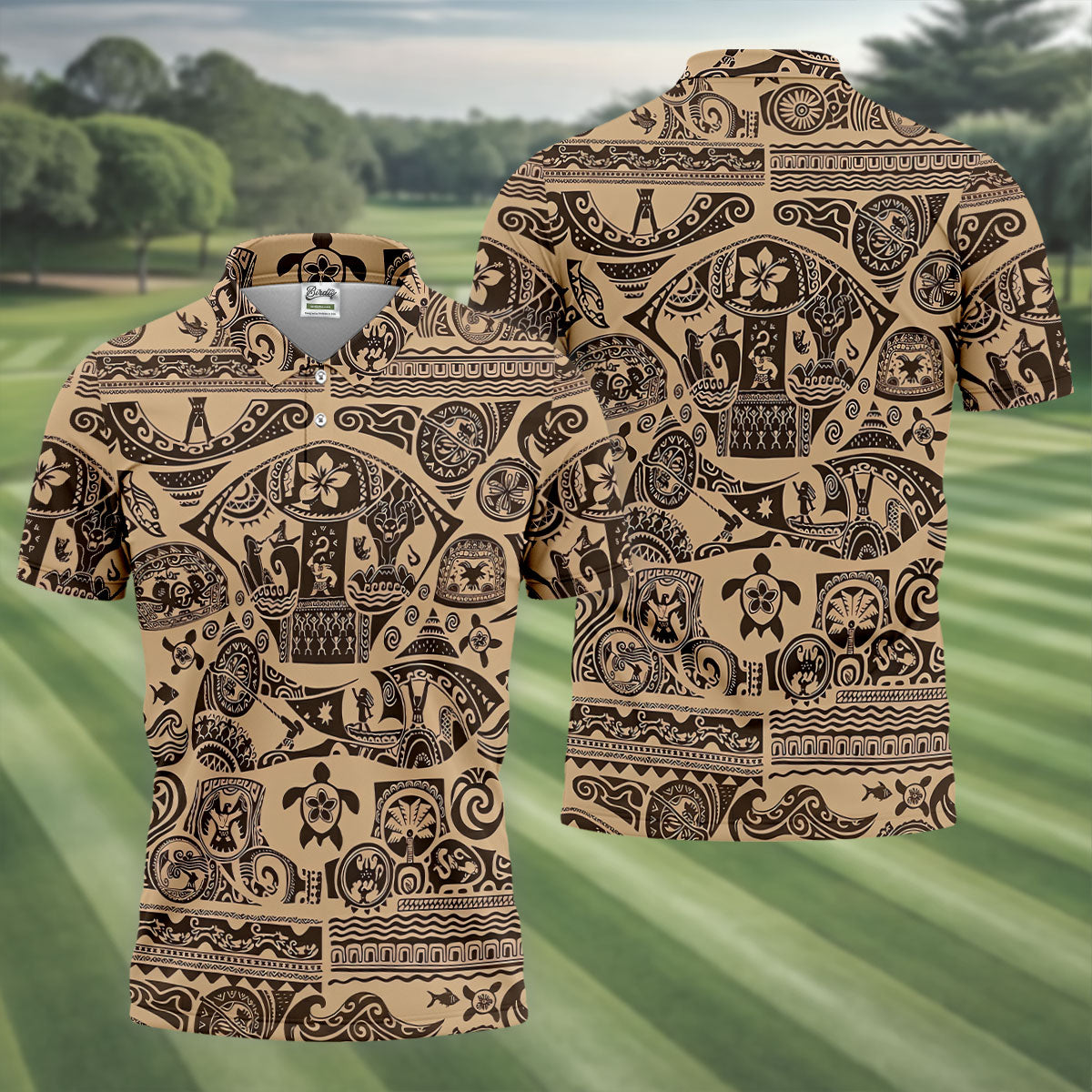Polynesian Tribal Hawaiian Golf Shirt, Golf Shirts For Men, Mens Golf Apparel