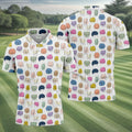 Funny Colorful Butt Pattern Golf Polo Shirt, Golf Shirts For Men, Mens Golf Apparel