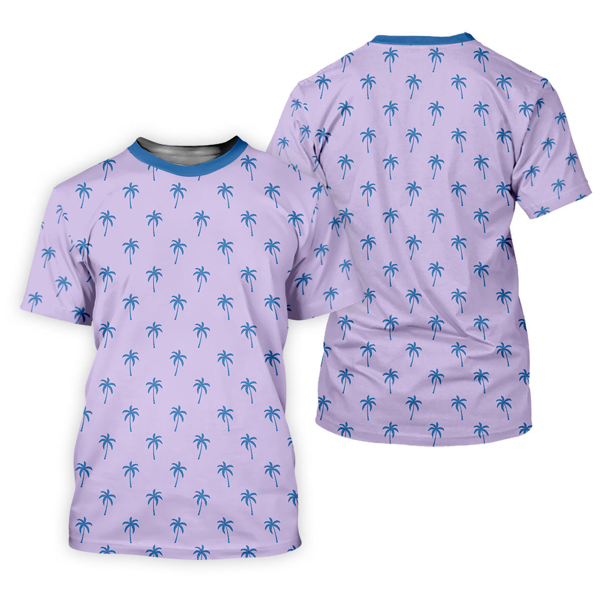 Palm Tree Pattern Hawaiian Polo Golf Shirts, Mens Hawaiian Golf Shirts, Matching Golf Shirts For Couple