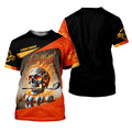 Custom Flame Skull Golf Polo Shirt, Golfing Apparel, Mens Golf Gift, Funny Golf Shirt