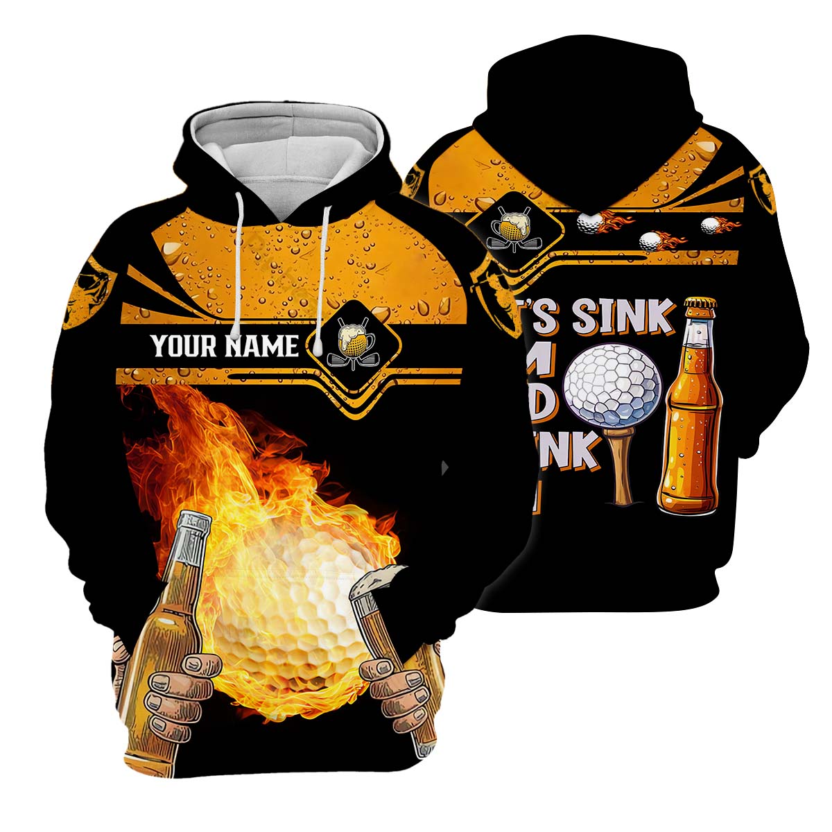 Let's Sink 'Em And Drink 'Em, Custom Golf Shirt, Personalized Golf Shirt, Unique Gift For Golfer