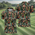 Bigfoot Hawaiian Tropical Golf Shirt, Funny Sasquatch Golf Shirts For Men