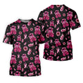 Boxing Gloves Fighter Black Breast Cancer Golf Shirt, Breast Cancer Support Shirts, Womens Golf Polo