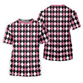 Black Pink Argyle Men's Golf Polo Shirt, Golf Gift For Men, Golfing Apparel, Matching Golf Shirt