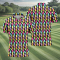 Colorful Easter Peeps Black Golf Shirt, Golf Shirts For Men, Cute Golf Outfit, Polo Shirts For Men