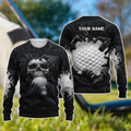 Skull Custom 3D Shirt, Gift For Golfers, Golf Gift For Men