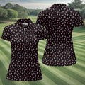 Skeleton Middle Finger Breast Cancer Polo Shirt, Women’s Golf Apparel, Ladies Golf Top