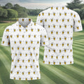 Cartoon Beer Mug Golfer Pattern Golf Polo Shirt, Polo Shirts For Men, Printed Golf Shirts